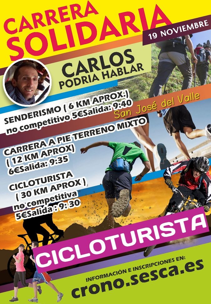 Cicloturista Solidaria CARLOS podrÃ­a Hablar. San José del Valle