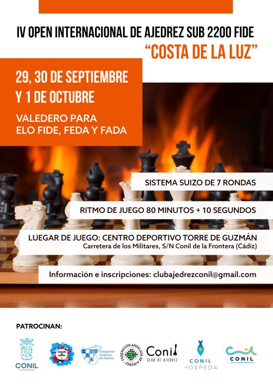 IV Open Internacional de Ajedrez Sub 2200 FIDE. Costa de la Luz